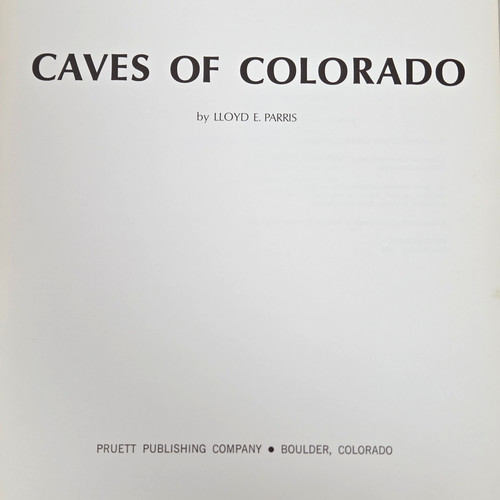 Caves colorado parris 1973 - colorado,